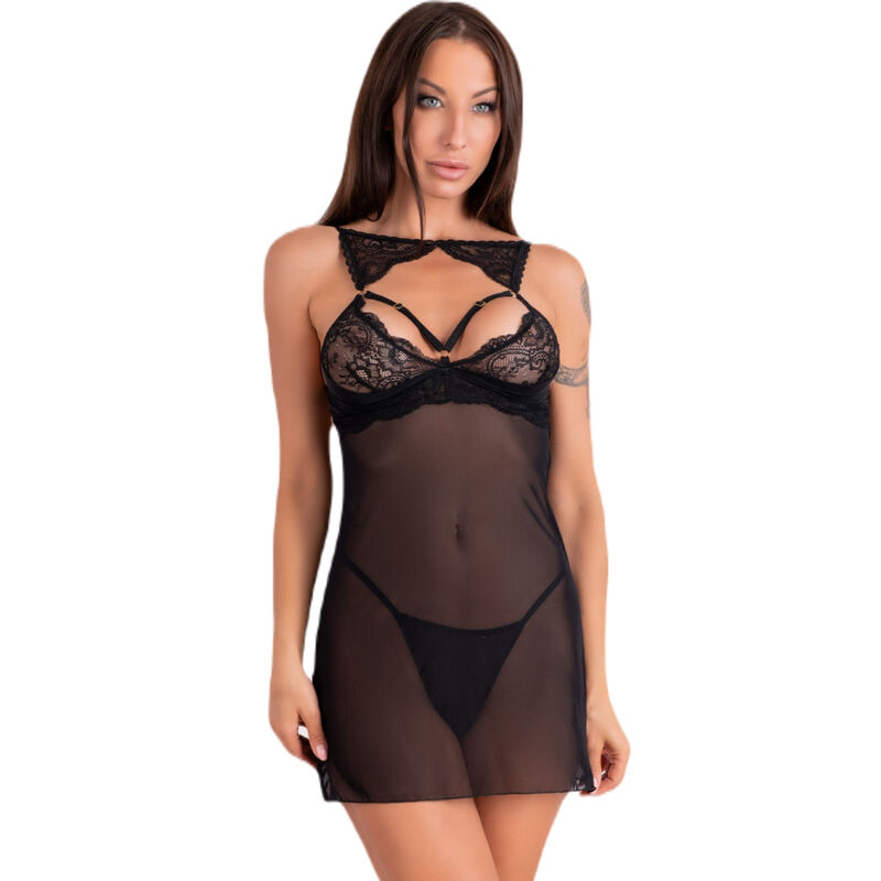 livco-corsetti-fashion---krolina-lc-90734-chemise-+-tanga-negro-s/m-0