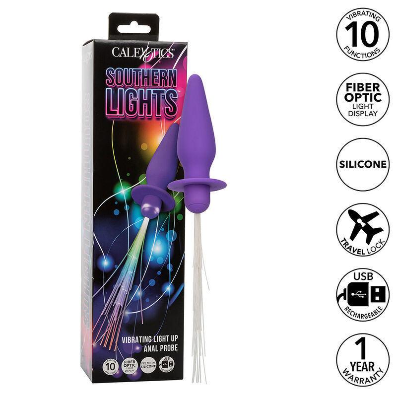 calexotics---southern-lights-light-up-plug-anal-con-luces-10-vibraciones-silicona-violeta-0