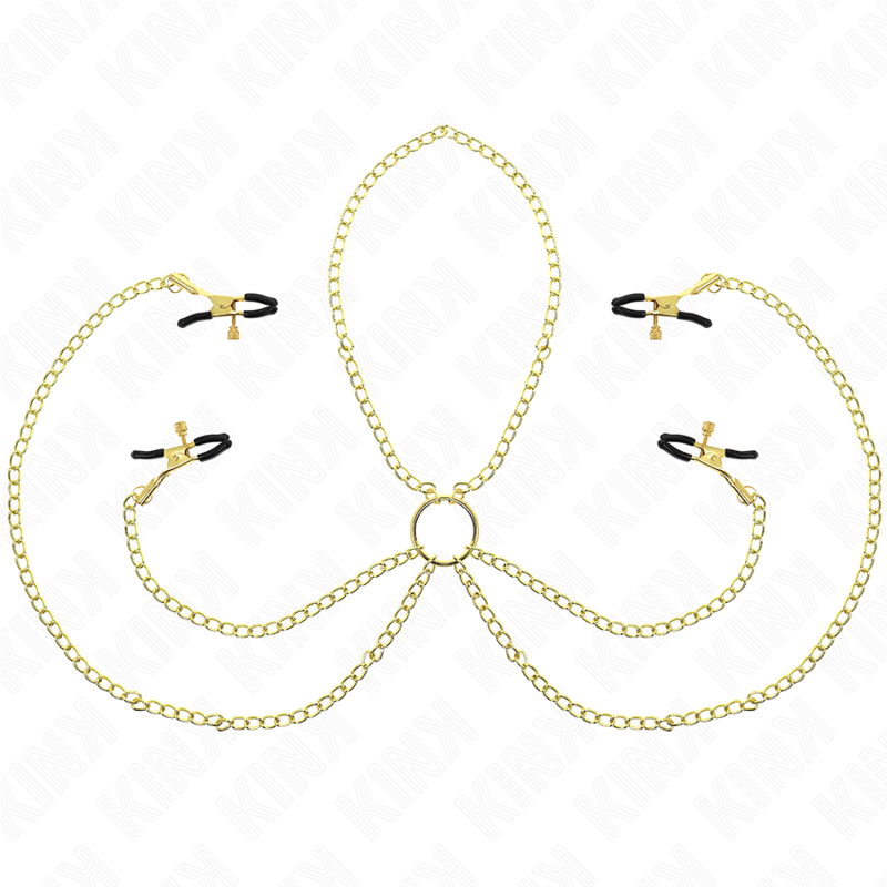 kink---pinzas-para-pezones-y-clÍtoris-4-enganches-ajustable-dorado-0
