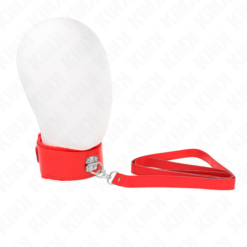 kink---collar-con-correa-116-cm-con-tachuelas-plateadas-modelo-4-rojo-ajustable-40-48-cm-x-6-cm-0