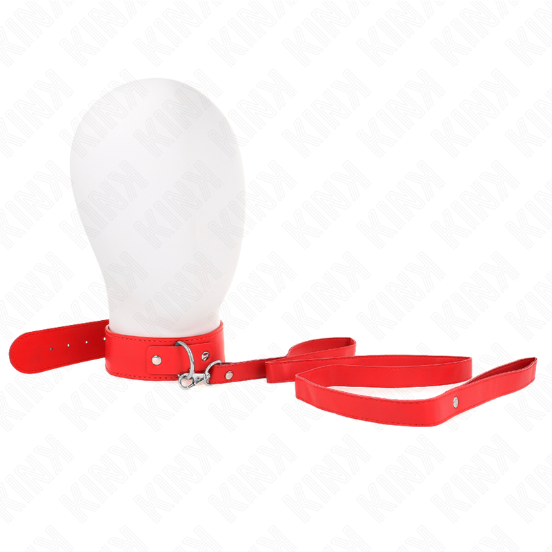 kink---collar-con-correa-116-cm-fino-rojo-ajustable-32-50-cm-x-8-cm-0