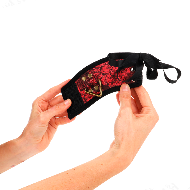 kink---muÑequeras-diseÑo-escÁndalo-rojo-negro-detalle-lazo-24.5-cm-x-6.5-cm-3