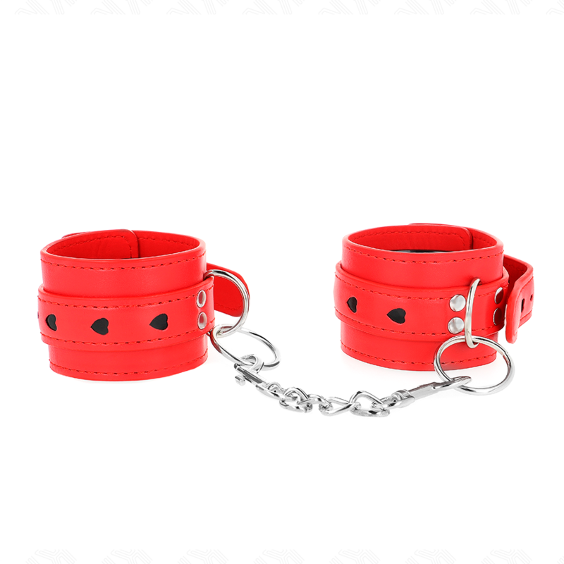 kink---muÑequeras-rojo-con-incrustaciÓn-de-corazÓn-negro-ajustable-21-28-cm-x-5.5-cm-0