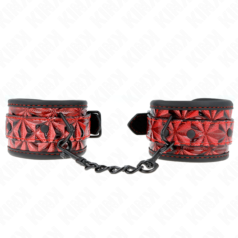 kink---muÑequeras-con-patrÓn-de-diamantes-rojo-oscuro-ajustable-17-26-cm-x-5.5-cm-0
