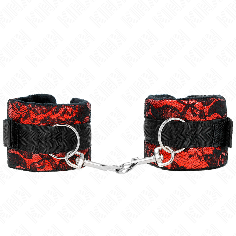 kink---muÑequeras-cortas-de-encaje-terciopelo-y-uniÓn-de-nylon-rojo/negro-23-x-6.5-cm-0
