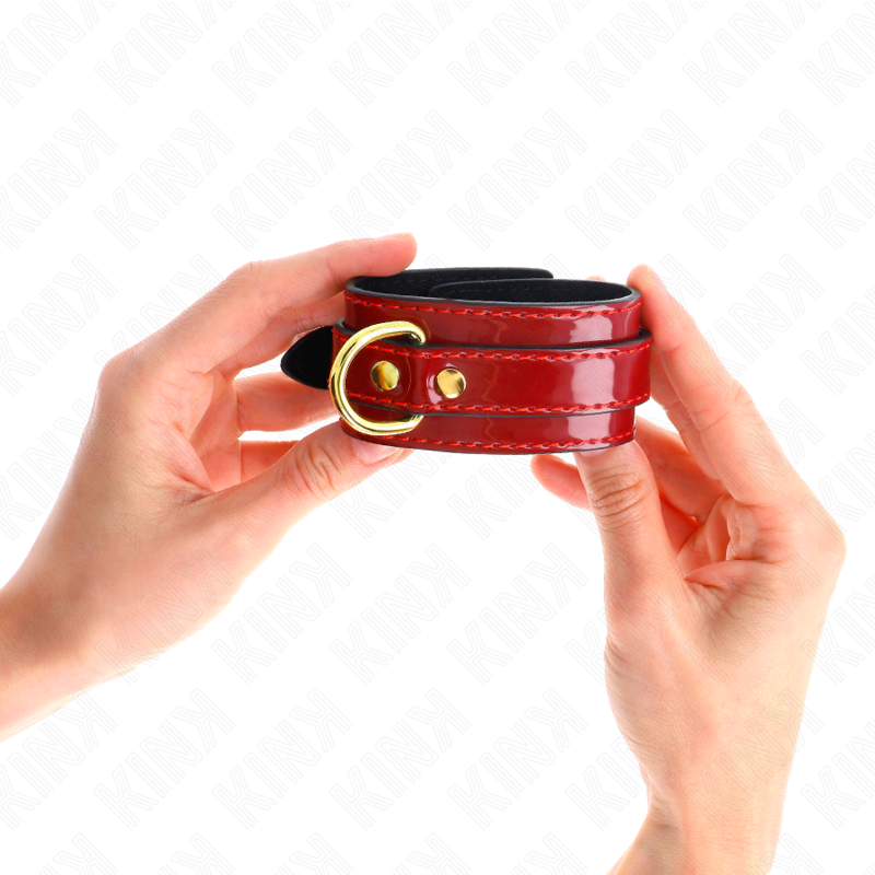 kink---muÑequeras-joanna-angel-rojo-ajustable-con-cadena-dorado-16.5-26-cm-x-4-cm-2