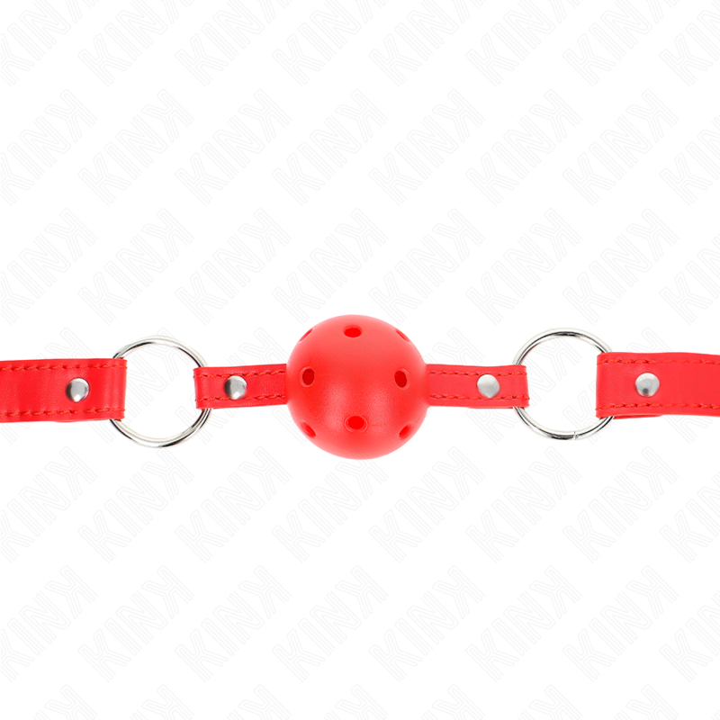 kink---mordaza-de-bola-4-cm-transpirable-con-doble-remache-modelo-1-rojo-62-x-2.5-cm-ajustable-42-58-cm-0