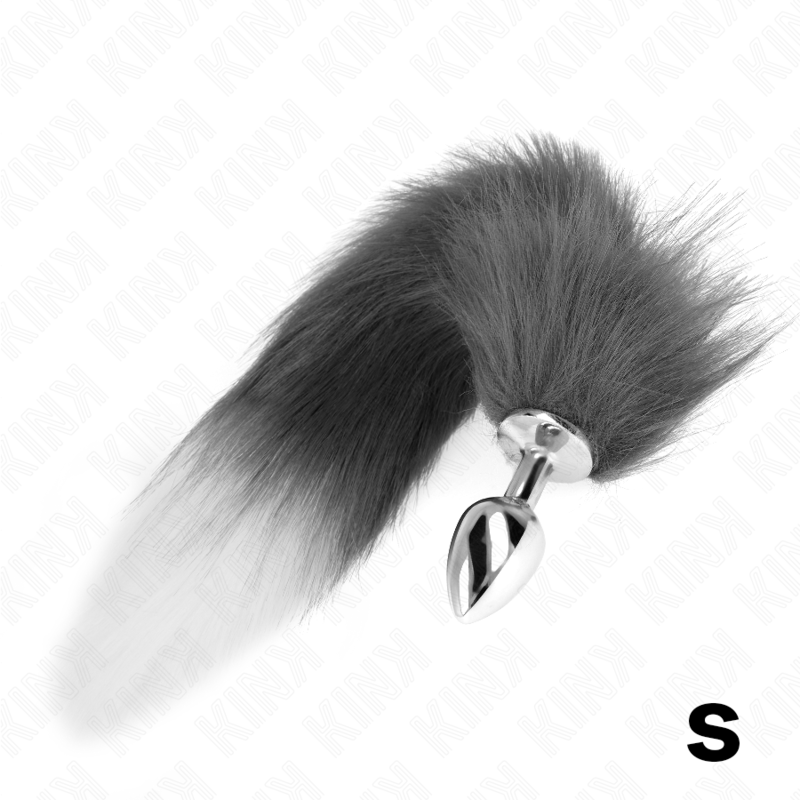 kink---plug-anal-talla-s-7-x-3-cm-con-cola-sintÉtica-40-cm-plateado-y-blanco-0