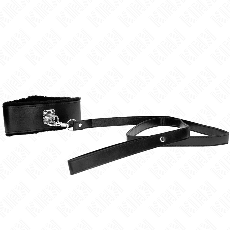 kink---collar-con-correa-116-cm-con-tachuelas-plateadas-modelo-4-negro-ajustable-40-48-cm-x-6-cm-0