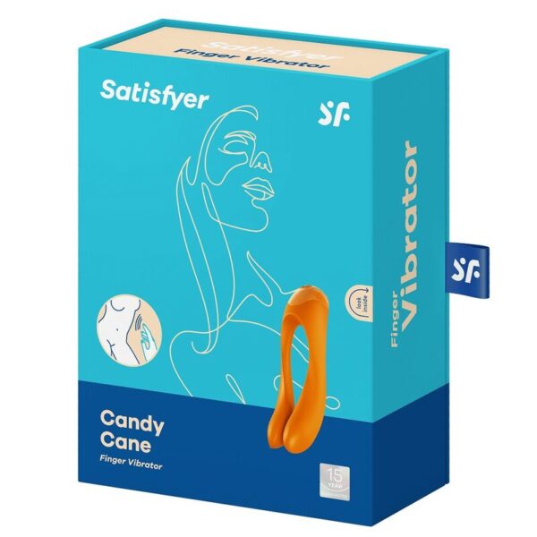 Satisfyer - candy cane vibrador dedo naranja