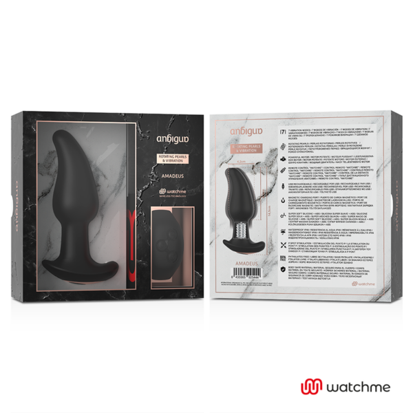 Anbiguo - watchme control remoto plug anal vibrador con rotaciÓn de perlas amadeus