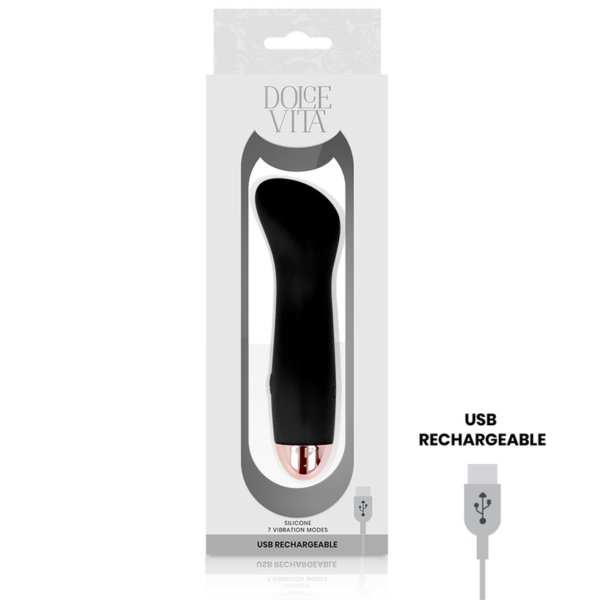 Dolce vita - vibrador recargable one negro 7 velocidades