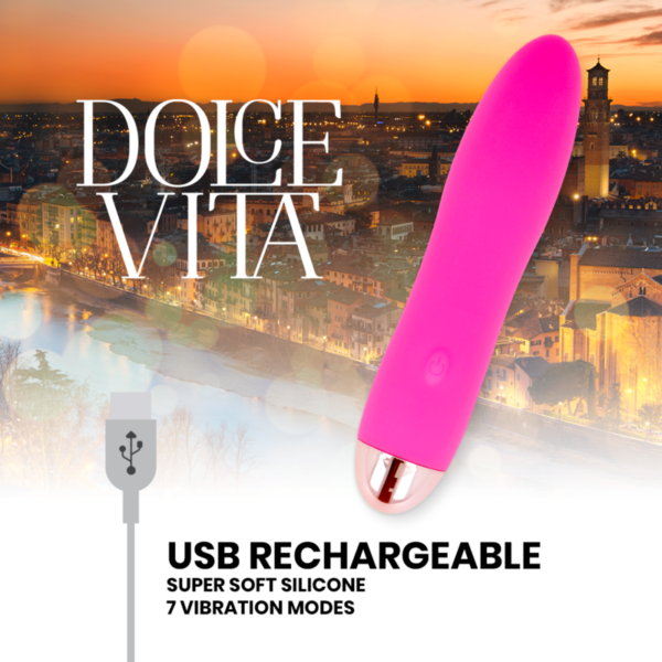 Dolce vita - vibrador recargable four rosa 7 velocidades