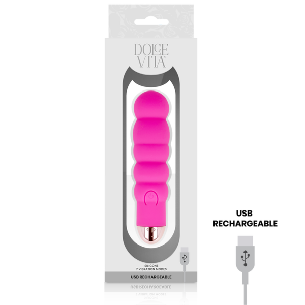 Dolce vita - vibrador recargable six rosa 7 velocidades