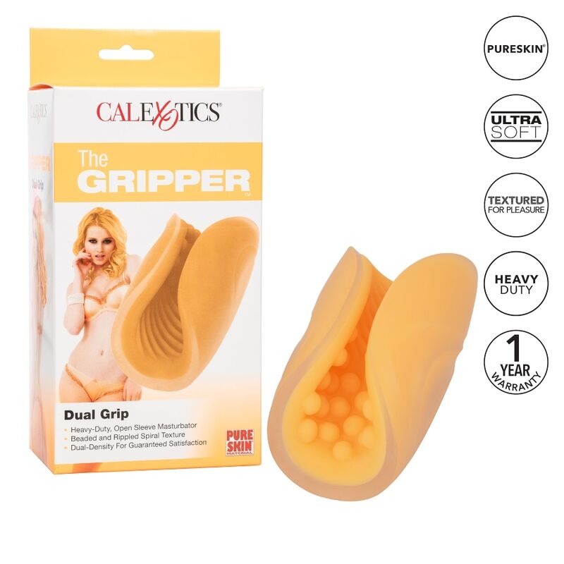 Calexotics - beaded grip masturbador texturado naranja