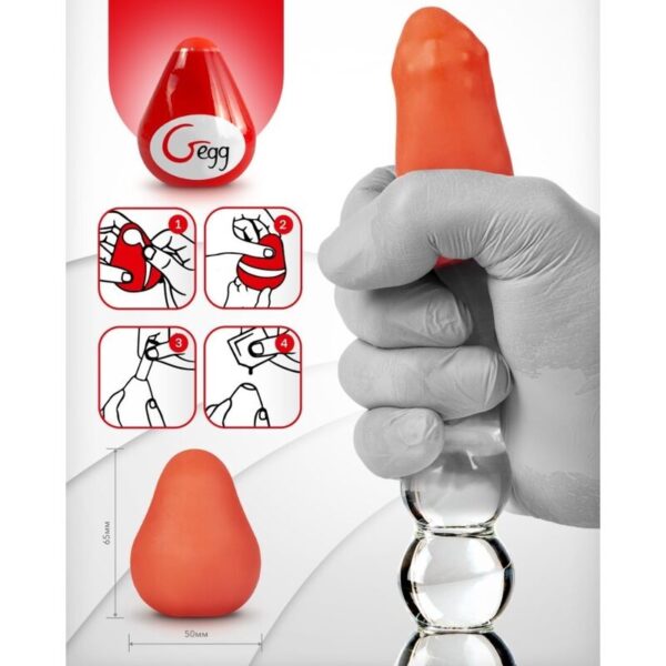 G-vibe - huevo masturbador texturado reutilizable rojo
