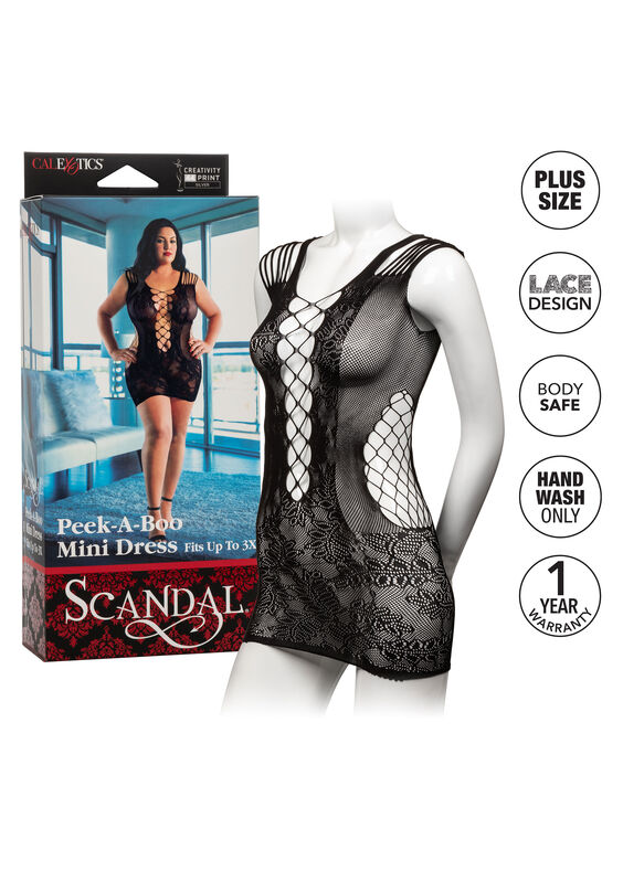 Calexotics - peek-a-boo mini vestido plus size