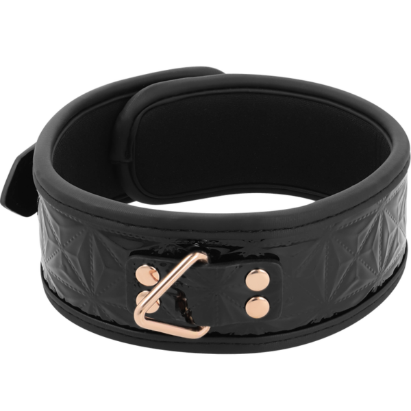 Begme - black edition collar cuero vegano con forro de neopreno