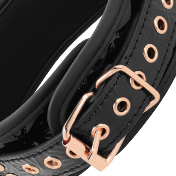 Begme - black edition collar cuero vegano con forro de neopreno