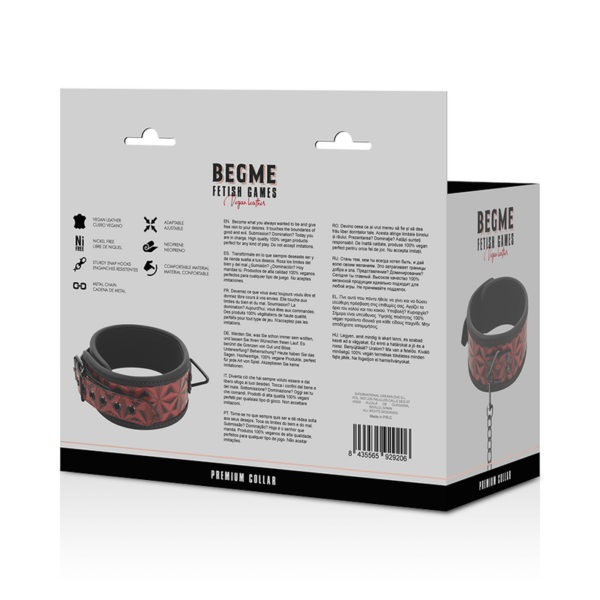 Begme - red edition collar cuero vegano con forro de neopreno