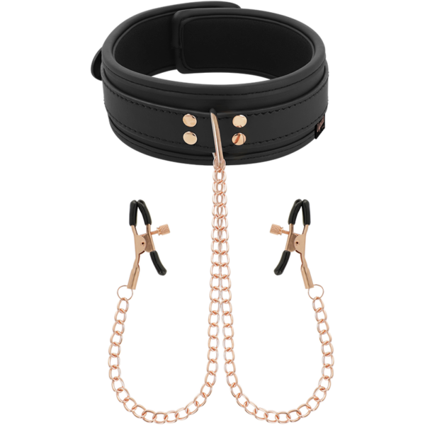 Coquette chic desire - fantasy collar con pinzas pezones con forro de neopreno