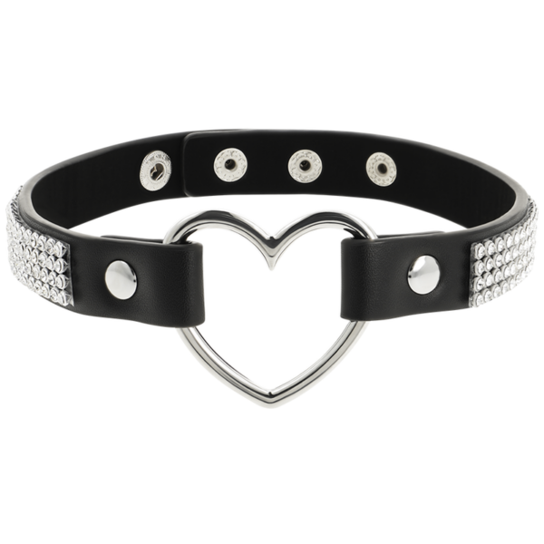 Coquette chic desire - choker cuero vegano corazon