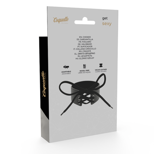 Coquette chic desire - choker cuero vegano