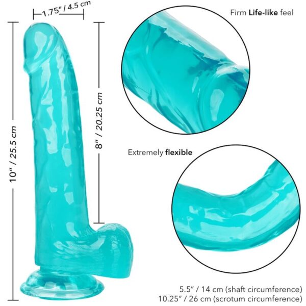 Calexotics - size queen dildo azul 20.3 cm