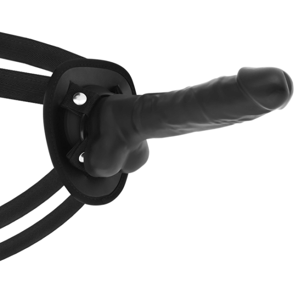 Cock miller - arnes + silicona density cocksil articulable negro 18 cm
