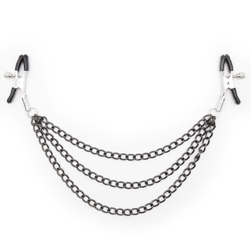 Ohmama fetish - pinzas pezones con cadenas negras