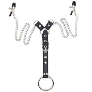 Ohmama fetish - pinzas pezones con cadenas y anillo pene