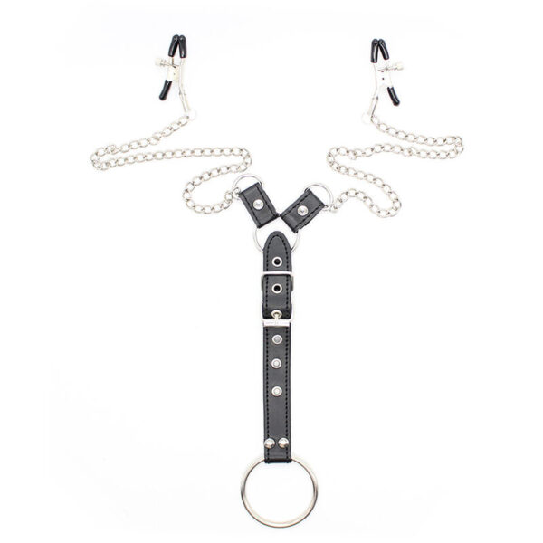 Ohmama fetish - pinzas pezones con cadenas y anillo pene