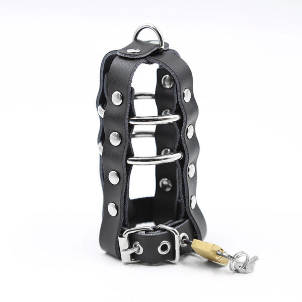 Ohmama fetish - funda piel con anillas metalicas y candado