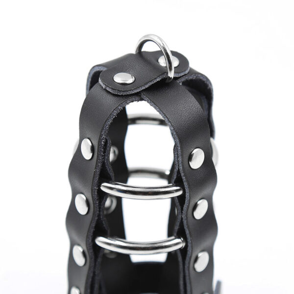 Ohmama fetish - funda piel con anillas metalicas y candado