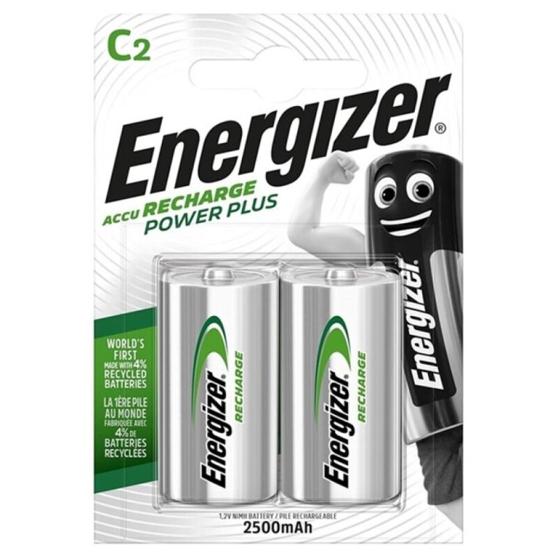 Energizer - power plus pila recargable hr14 c 2500mah blister*2