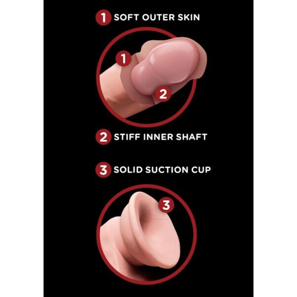 King cock - plus 3d dildo swinging balls 12.7 cm