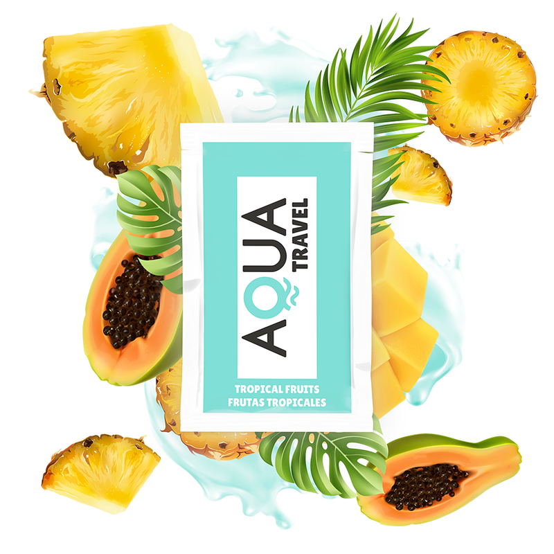 Aqua travel - lubricante base agua sabor frutas tropicales 6 ml