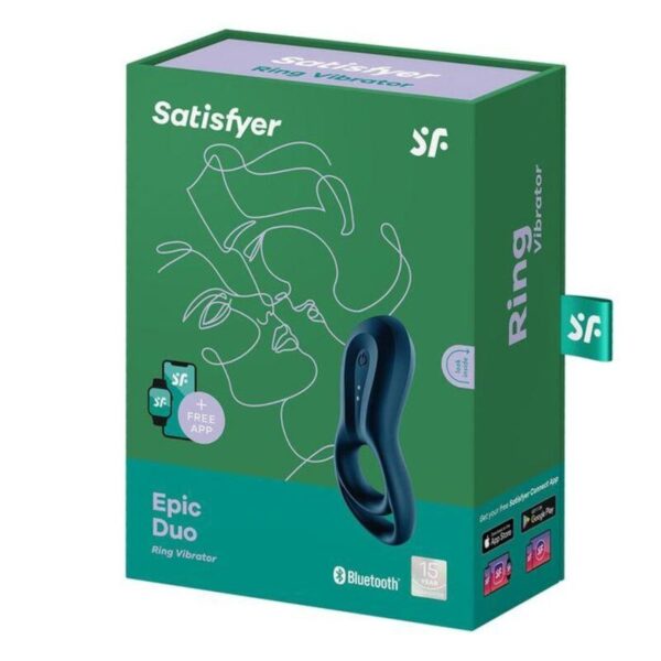 Satisfyer - epic duo anillo vibrador app azul