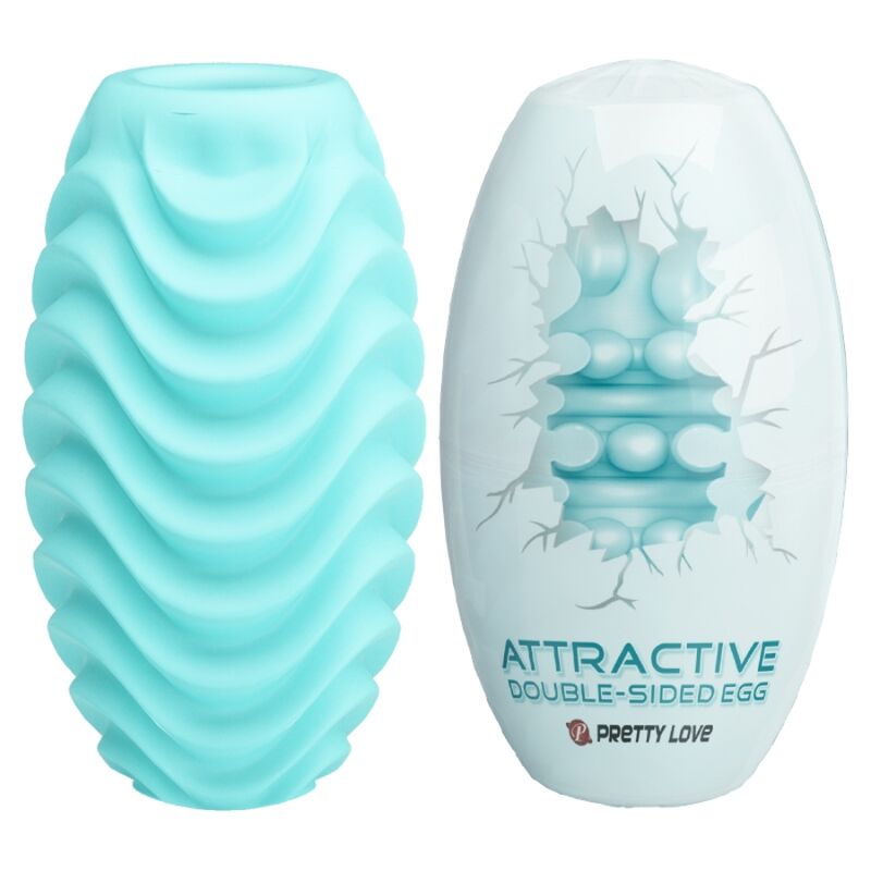 Pretty love - huevo masturbador doble cara turquesa