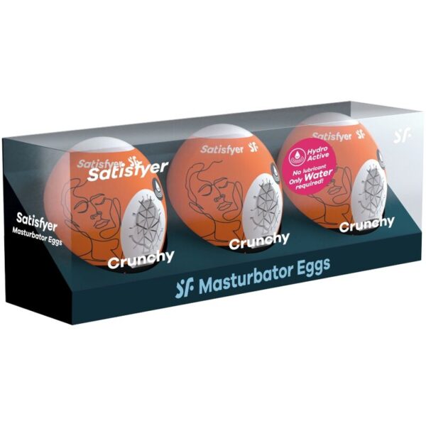 Satisfyer - 3 huevos masturbadores crunchy