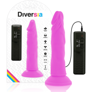 Diversia - dildo flexible con vibracion lila 23 cm -o- 4.3 cm