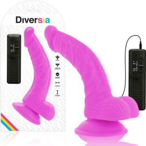 Diversia - dildo flexible con vibracion lila 21.5 cm -o- 4.5 cm