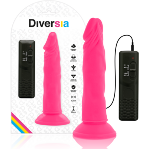 Diversia - dildo flexible con vibracion rosa 23 cm -o- 4.3 cm