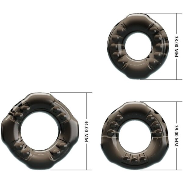 Baile - cock rings yvonne set 3 anillos pene