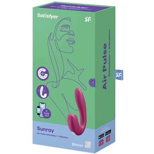 Satisfyer - sunray estimulador y vibrador app rojo
