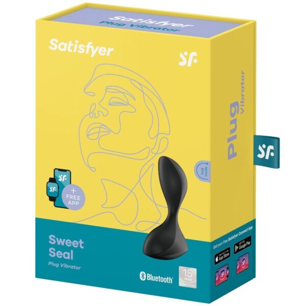 Satisfyer - sweet seal plug vibrador app negro