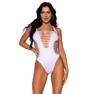 Leg avenue - body tanga racerback blanco