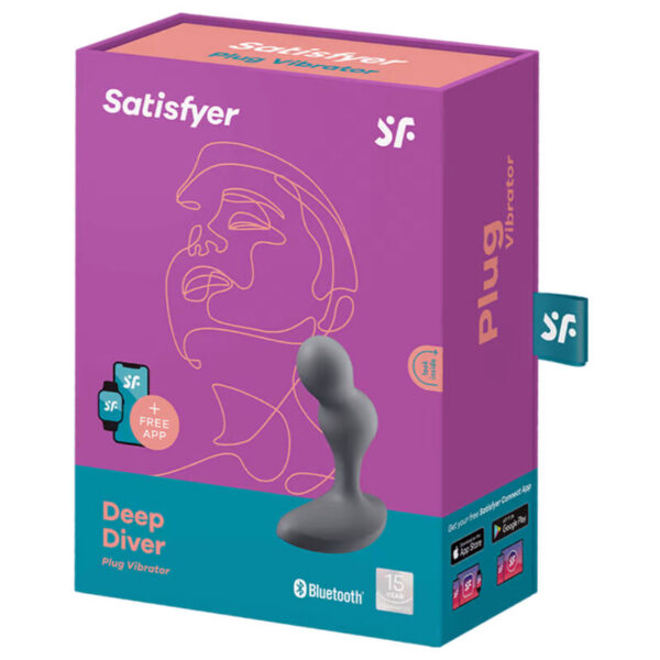 Satisfyer - deep diver plug vibrador app gris