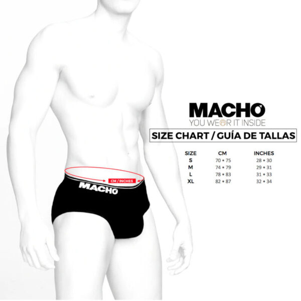 Macho - ms24r calzoncillo brief dark rojo l