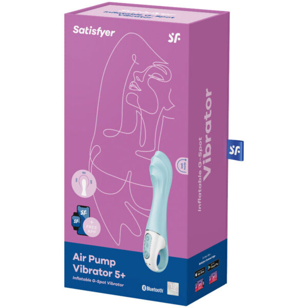 Satisfyer - air pump vibrator 5+ vibrador punto g inflable app azul
